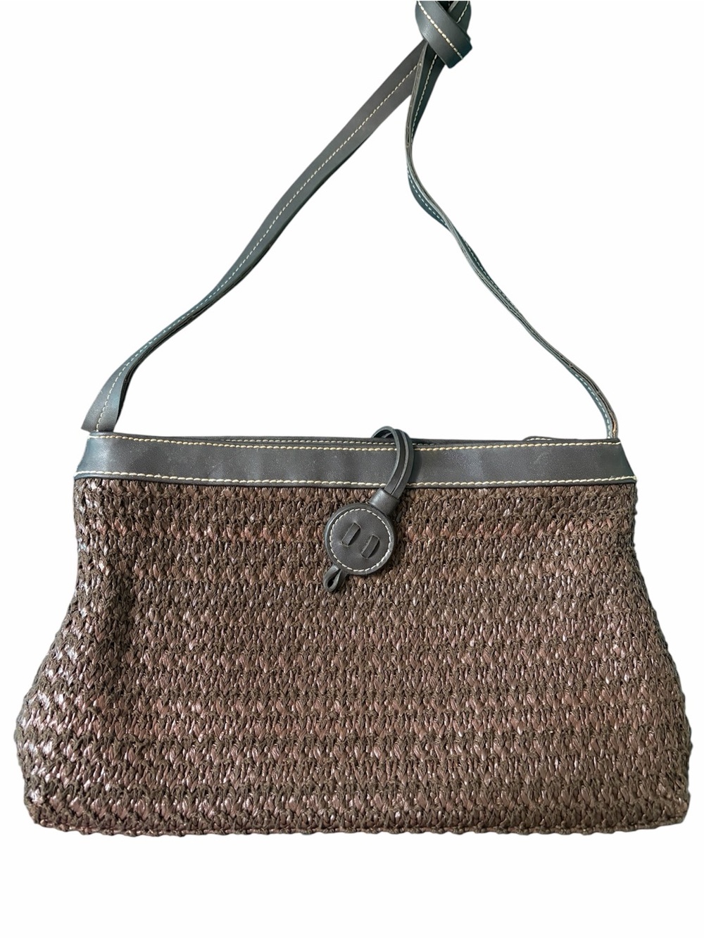 Vintage Etienne Aigner Woven Straw & Leather Shoulder Bag - Good Condition - Picture 2 of 7